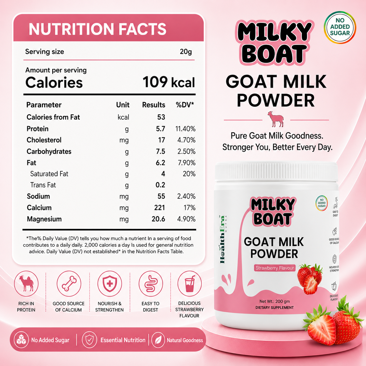 Goat Milk Powder   (Strawberry)