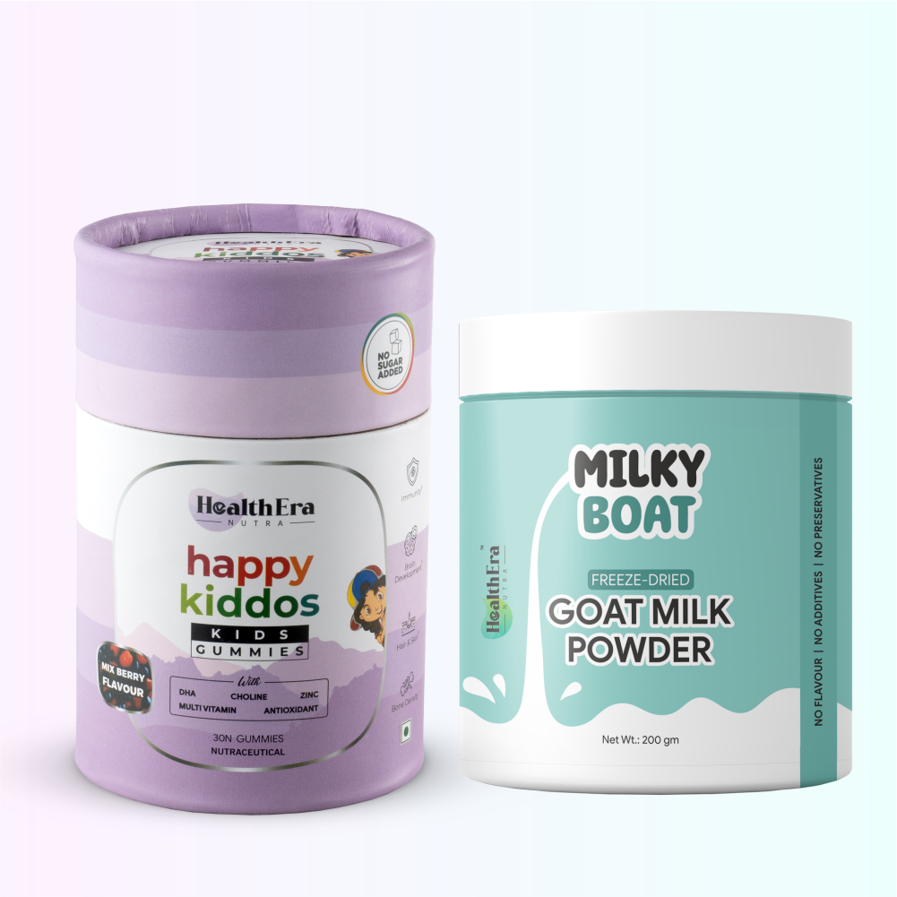 MILKY BOAT Goat Milk Powder (200 gm) & kiddos KIDS GUMMIES (30 Gummies)