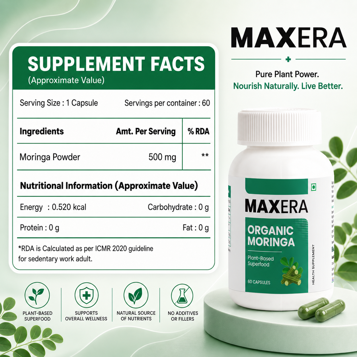 Organic Moringa  Capsule